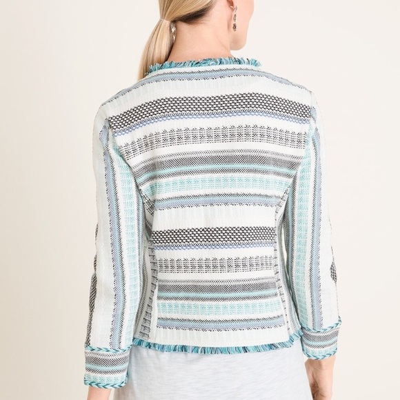 Chico’s Structured Striped Cardigan Sweater Size 3/XL - Picture 2 of 9